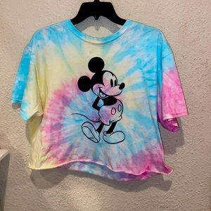 Disney Mickey Mouse Crop Top Tie Dye Size:Medium/4